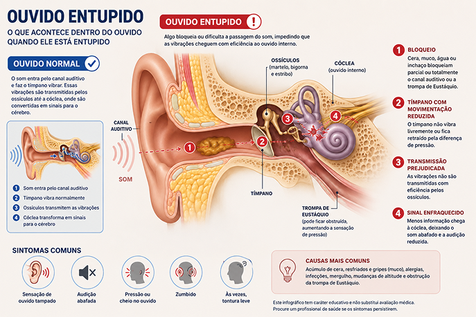 ouvido entupido